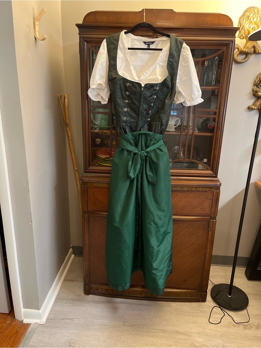Ulla Popken Women's Green Bavarian Dirndl with White Blouse